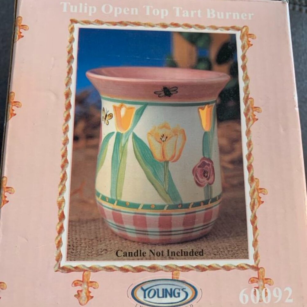 New Young's Vintage Tulip Open Top Wax Oil Tealight Burner